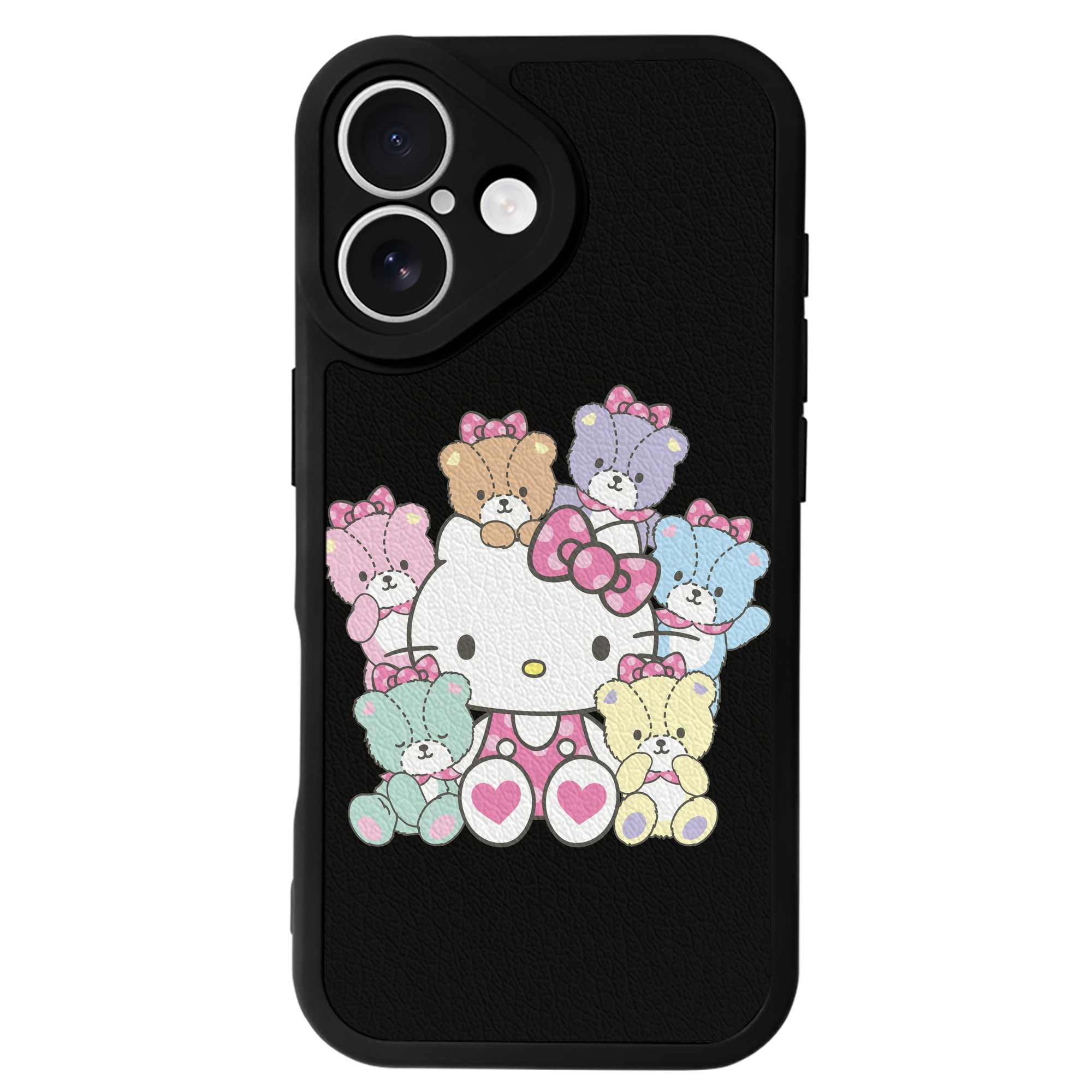 （画像用） Hello Kitty ハローキティ 【iPhone 16シリーズ対応】シリコンスマホケース（レザー調） 材質：シリコン